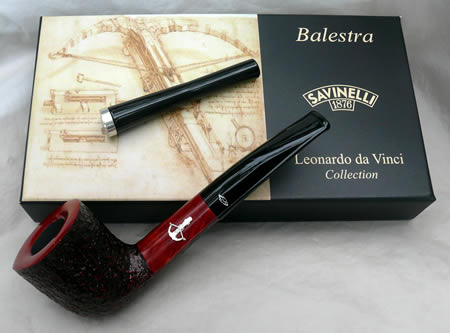 Savinelli Leonardo da Vinci rustic pipe; Balestra, 0.925Sil