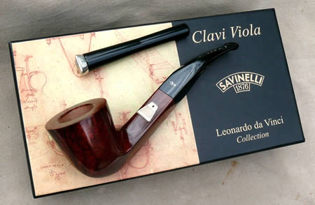 Savinelli Leonardo da Vinci smooth pipe; Clavi Viola, 0.925Sil 