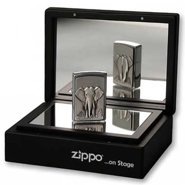 Zippo on Stage lighter, Elephant in mirror box
