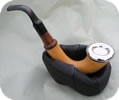 A leather "bean bag" is the ideal pipe rest