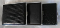 Chrome frame cigarette case : Assorted   black leatherette 20 cigarettes