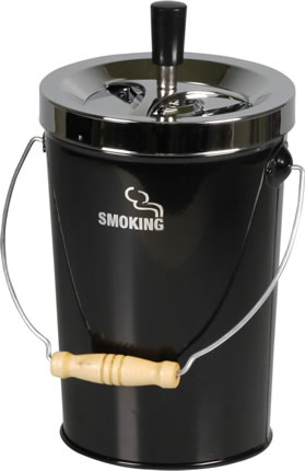 Bucket spinning ashtray