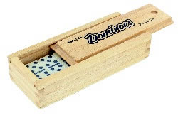 Dominoes in Wood Box; Double 6
