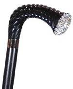Black crutch with Swarovski crystal pavé set end face