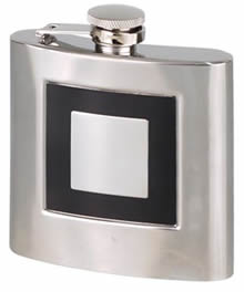 Polished Stainless Steel Hip Flask with Captured lid ~ 6oz/180ml