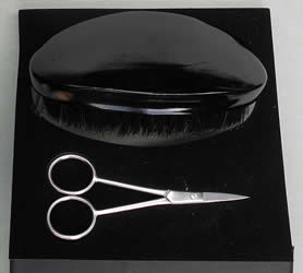 Bristle Beard Brush with scissors, gift set