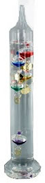 Galileo Thermometer, Cylinder shape, Height 24cm