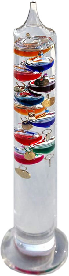 Galileo Thermometer Cylinder shape, Height 44cm